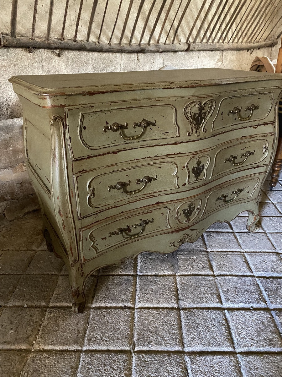 Commode d’époque Louis XV patinée-photo-2