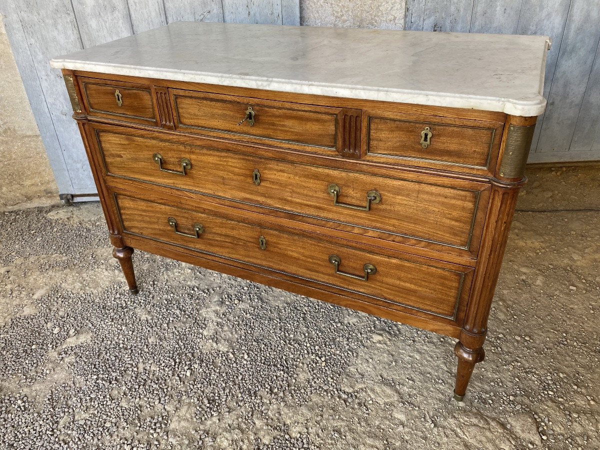 Commode Louis XVI en acajou estampillée -photo-2