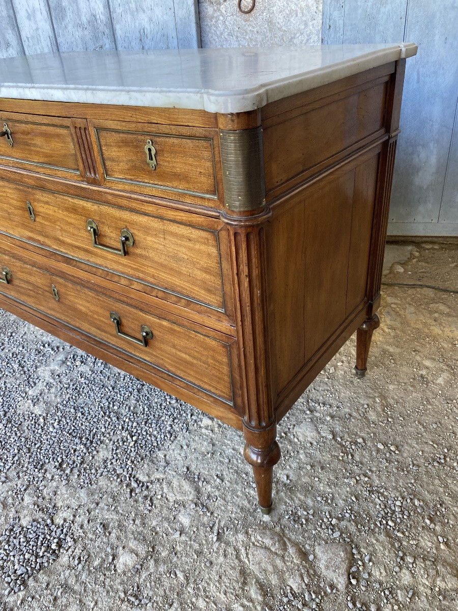 Commode Louis XVI en acajou estampillée -photo-3
