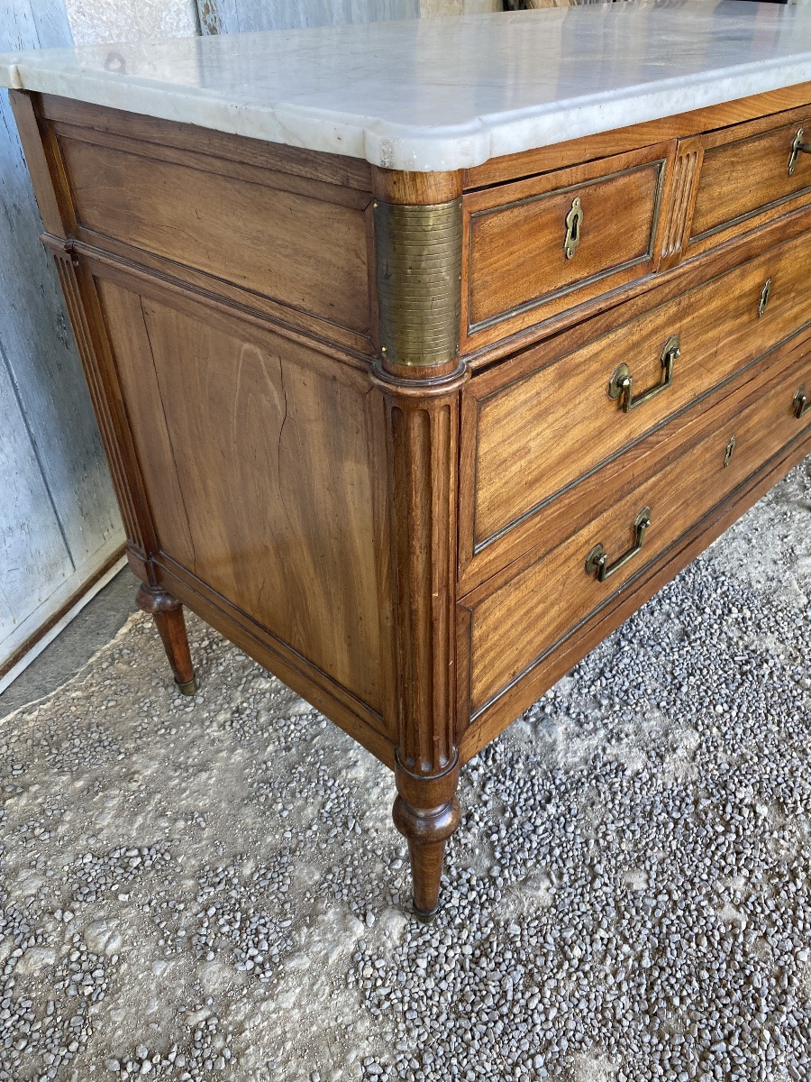 Commode Louis XVI en acajou estampillée -photo-4