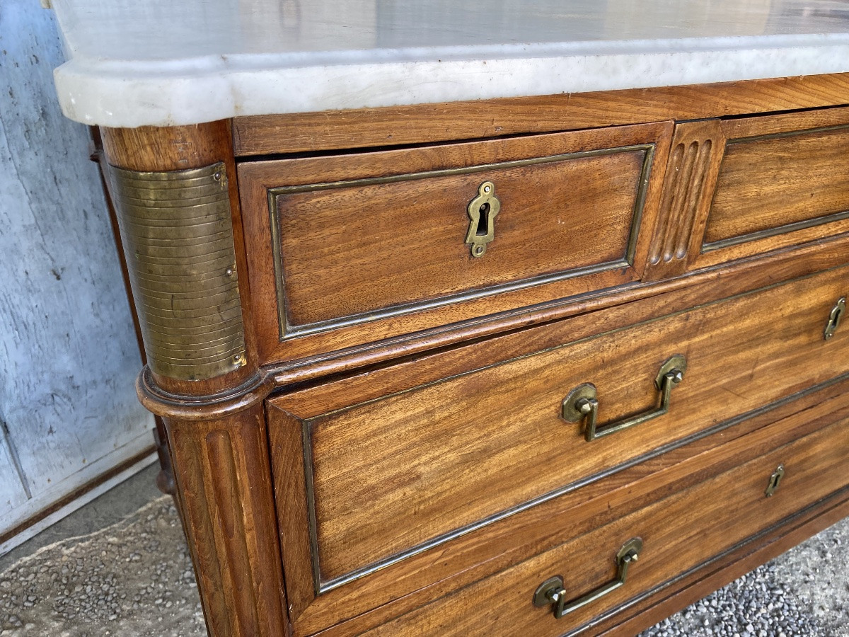 Commode Louis XVI en acajou estampillée -photo-3