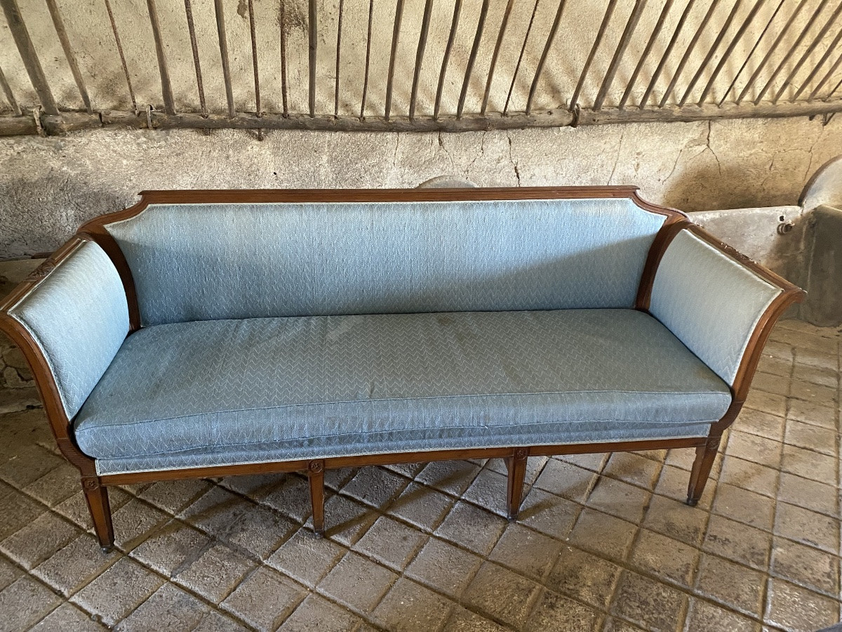 Large Directoire Walnut Sofa-photo-3