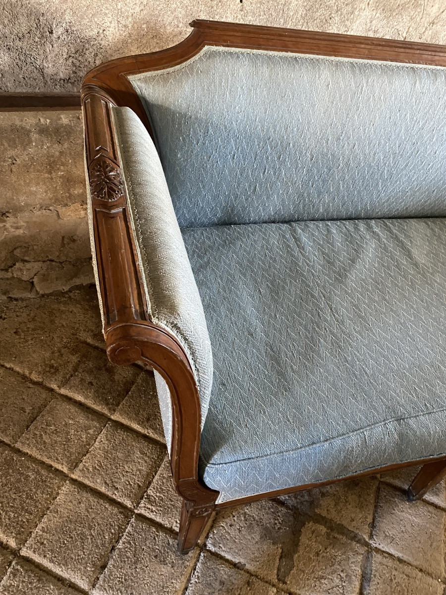 Large Directoire Walnut Sofa-photo-1