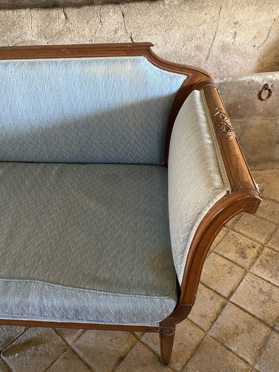 Large Directoire Walnut Sofa-photo-2