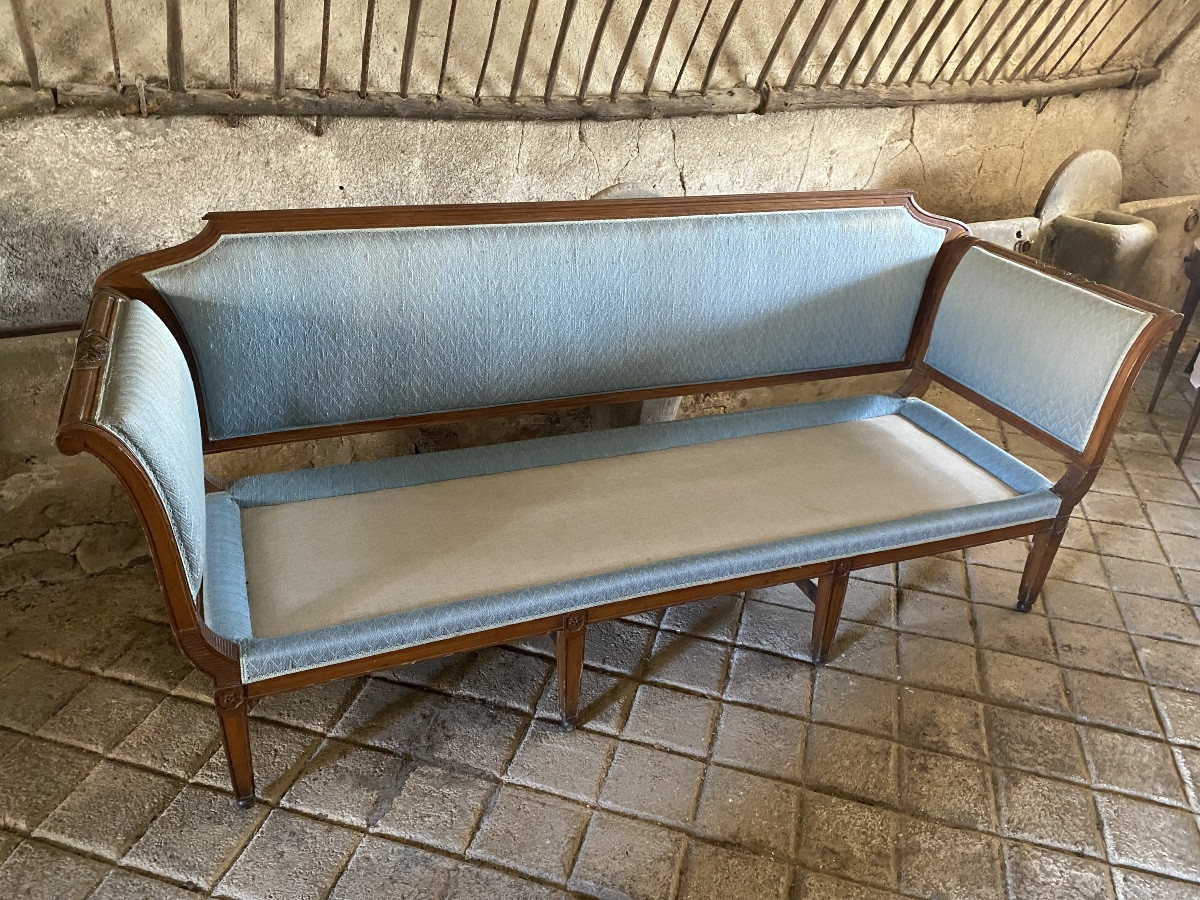 Large Directoire Walnut Sofa-photo-5