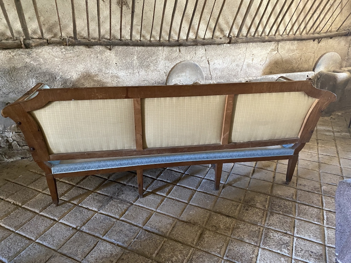 Large Directoire Walnut Sofa-photo-6