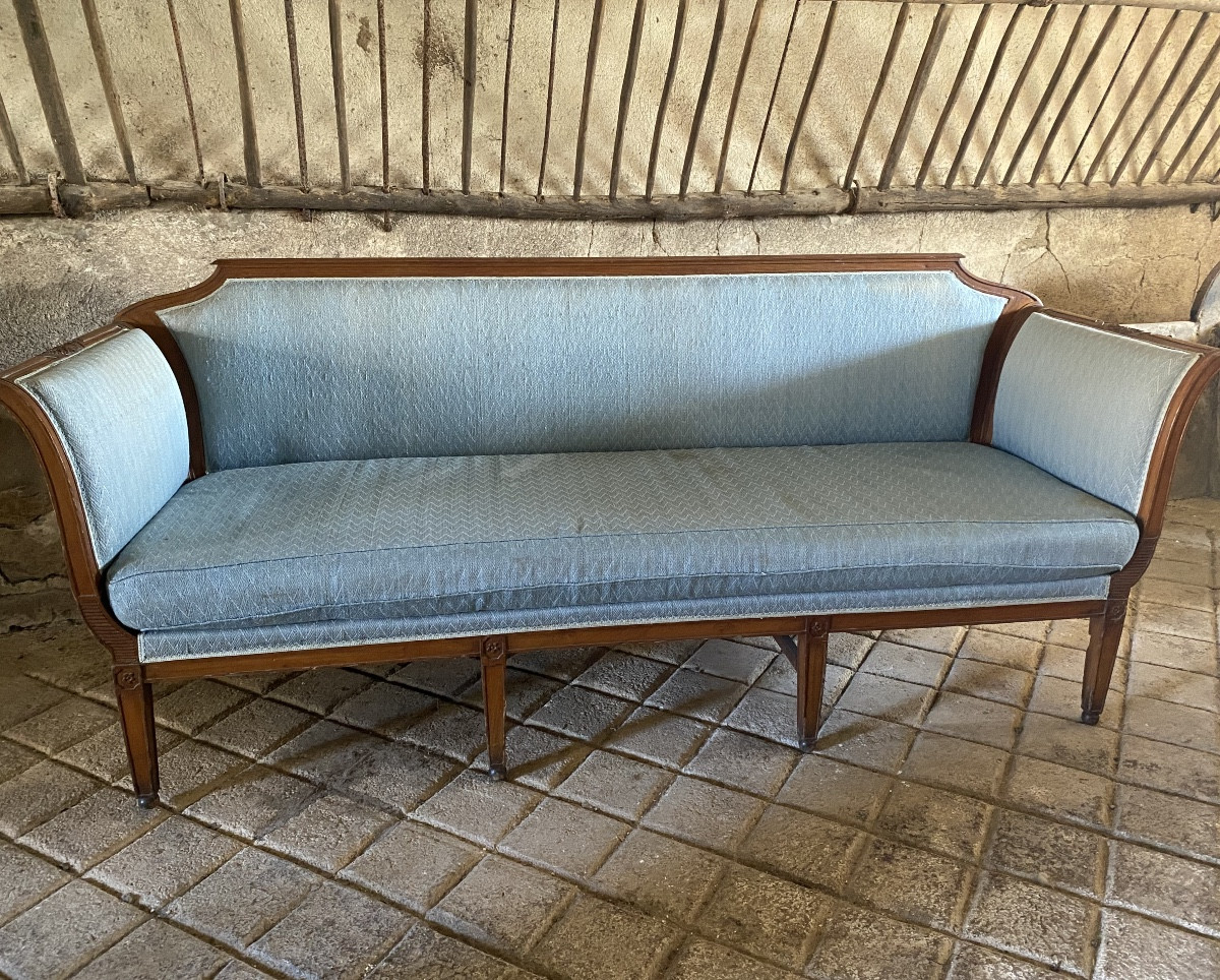 Large Directoire Walnut Sofa