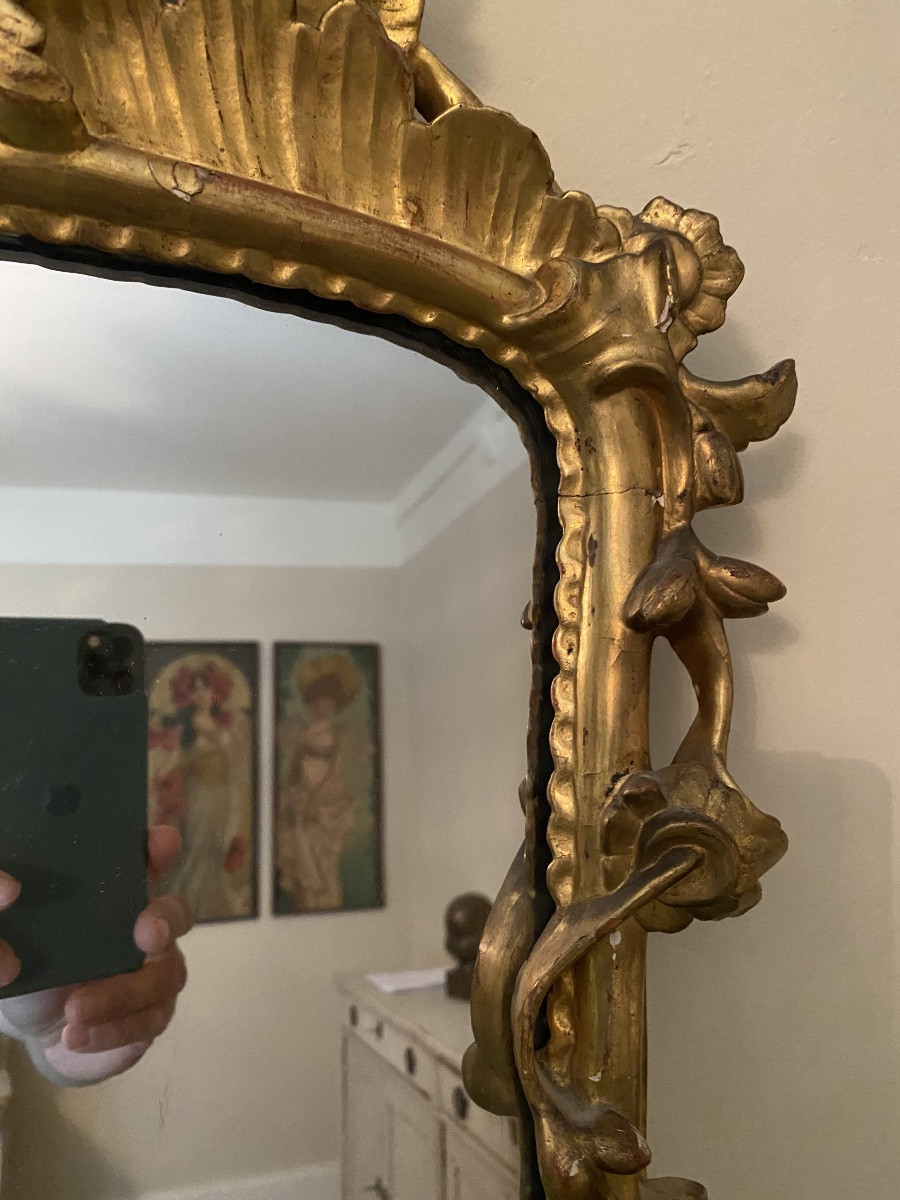 Louis XIV Gilded Wood Mirror-photo-3