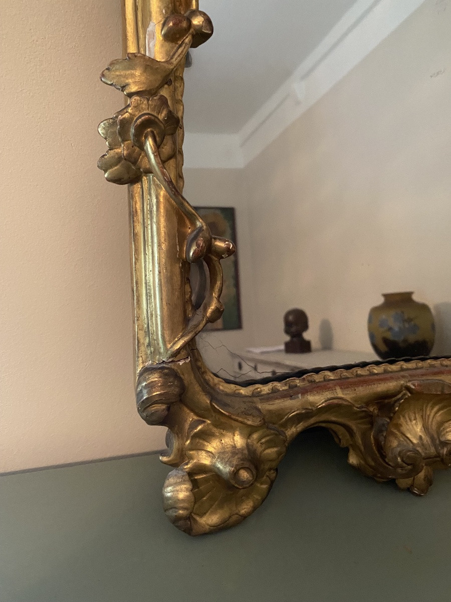 Louis XIV Gilded Wood Mirror-photo-4