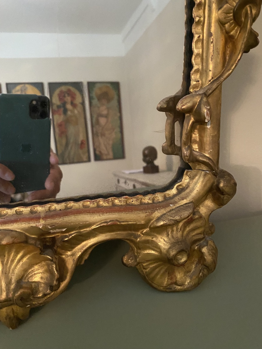 Louis XIV Gilded Wood Mirror-photo-1