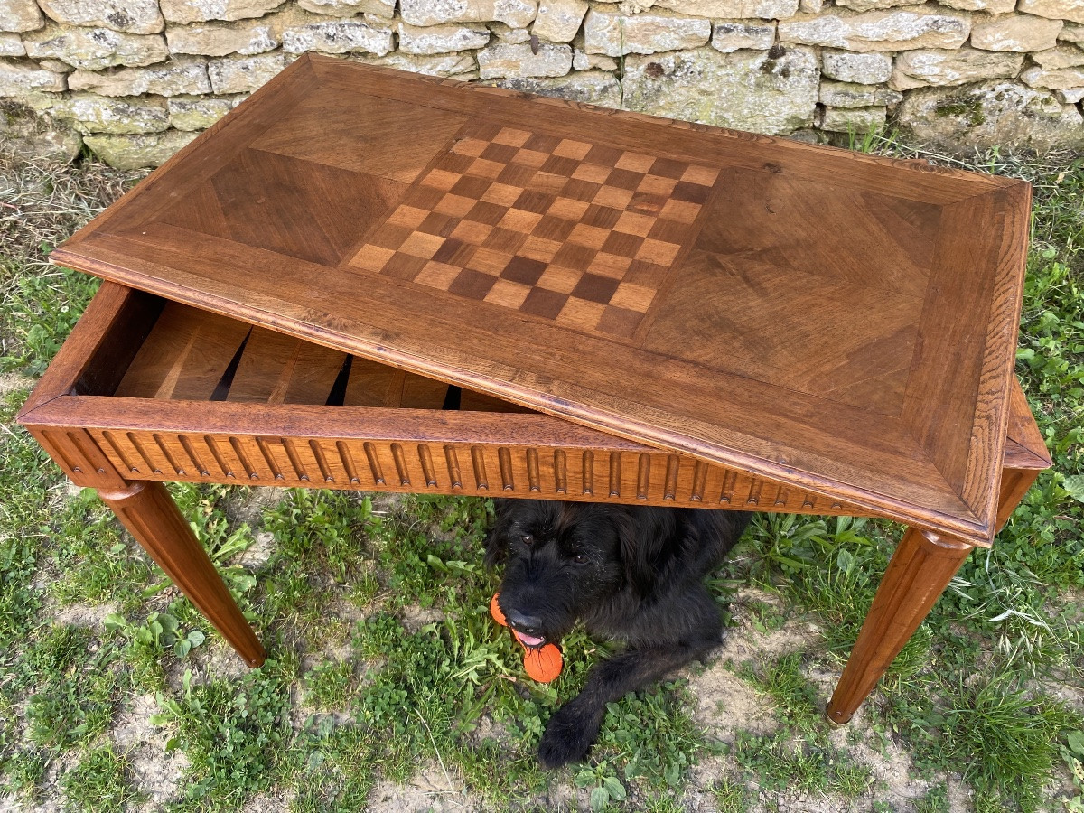 Table à jeux Louis XVI -photo-2