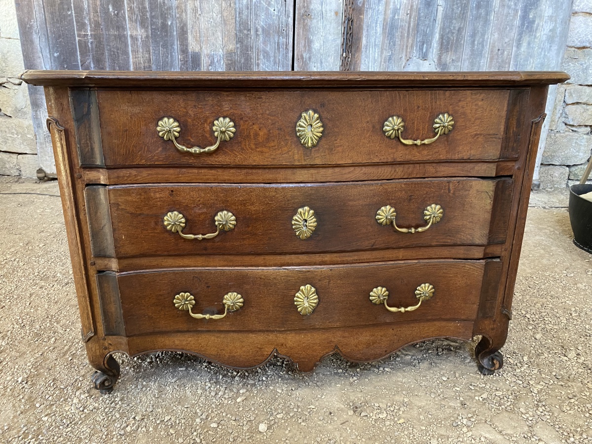 Commode Louis XV de boiserie en chêne massif -photo-1