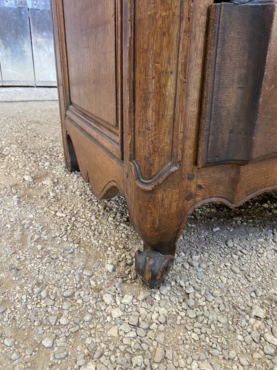 Commode Louis XV de boiserie en chêne massif -photo-3