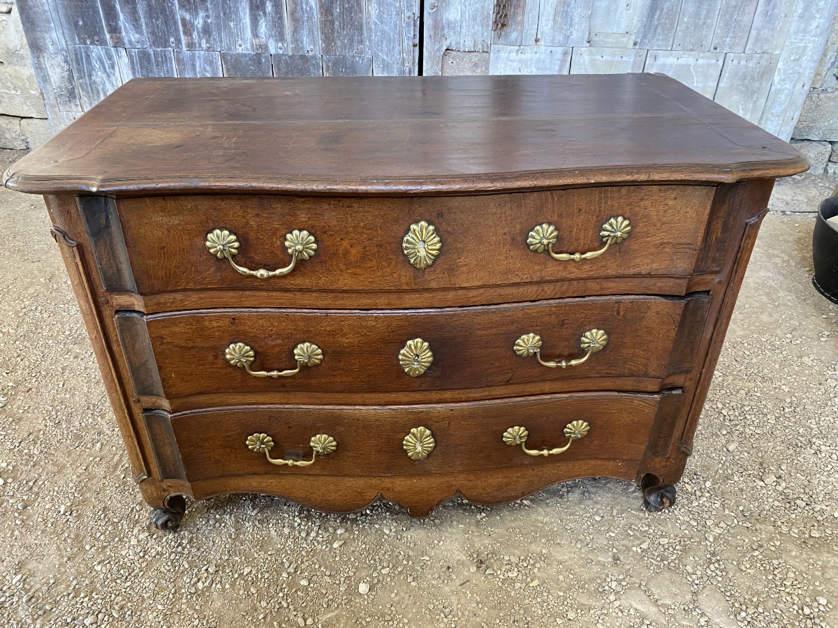 Commode Louis XV de boiserie en chêne massif -photo-4
