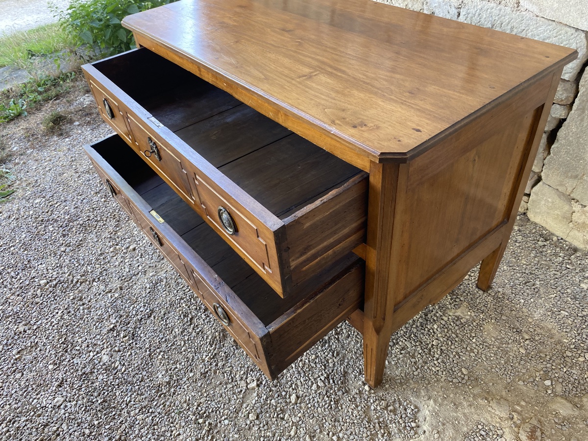 Louis XVI-style Chest Of Drawers / Sideboard In Walnut -photo-2