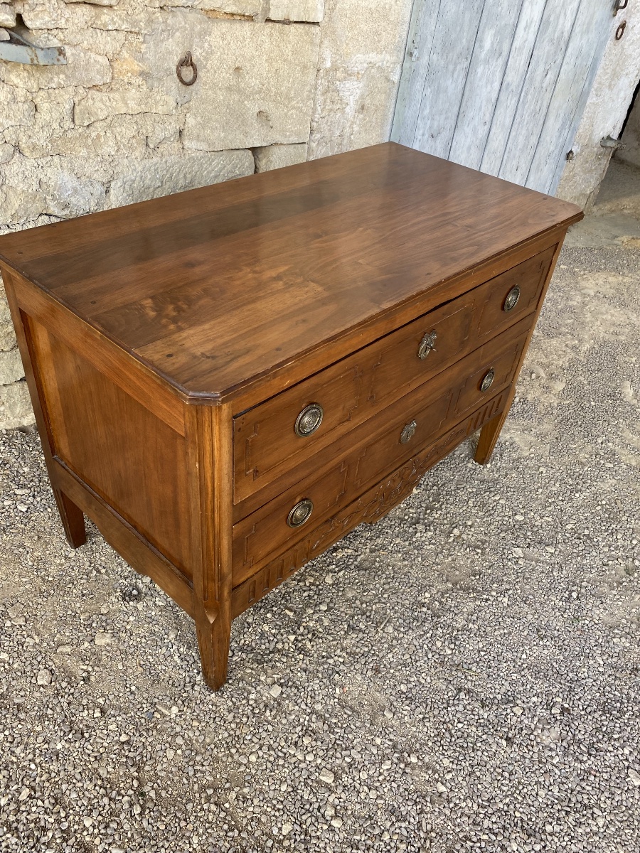 Louis XVI-style Chest Of Drawers / Sideboard In Walnut -photo-4