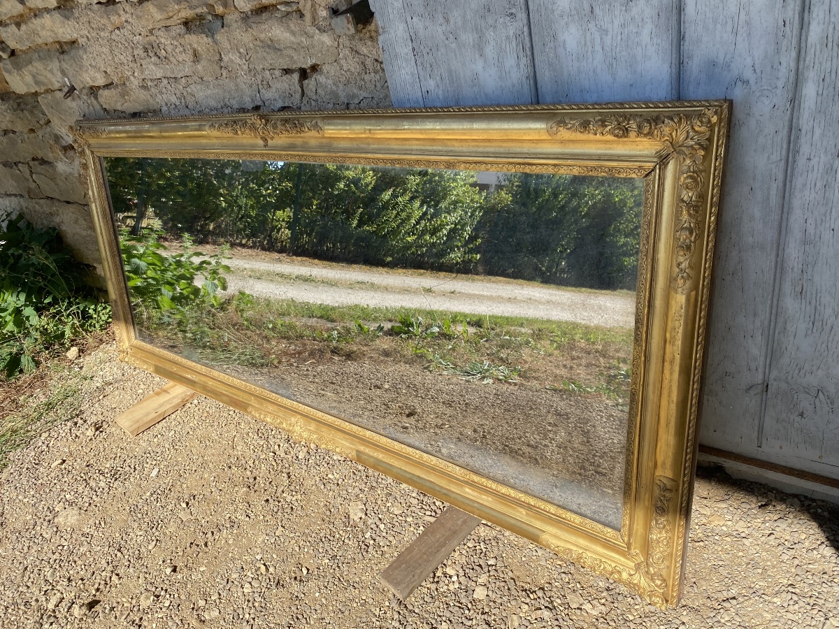 Large 19th-century Gilded Mirror -photo-3