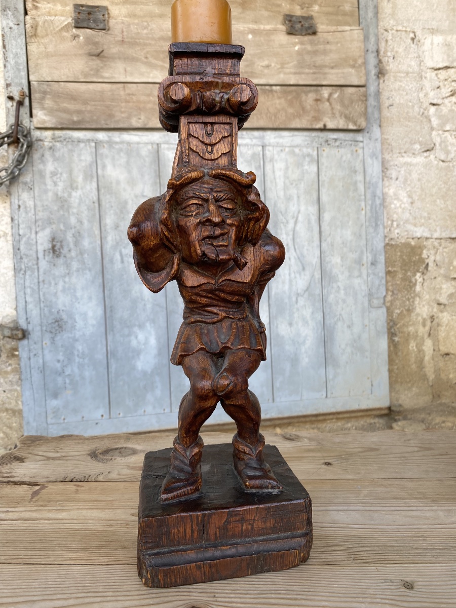Pair Of "les Bouffons" Candleholders -photo-4