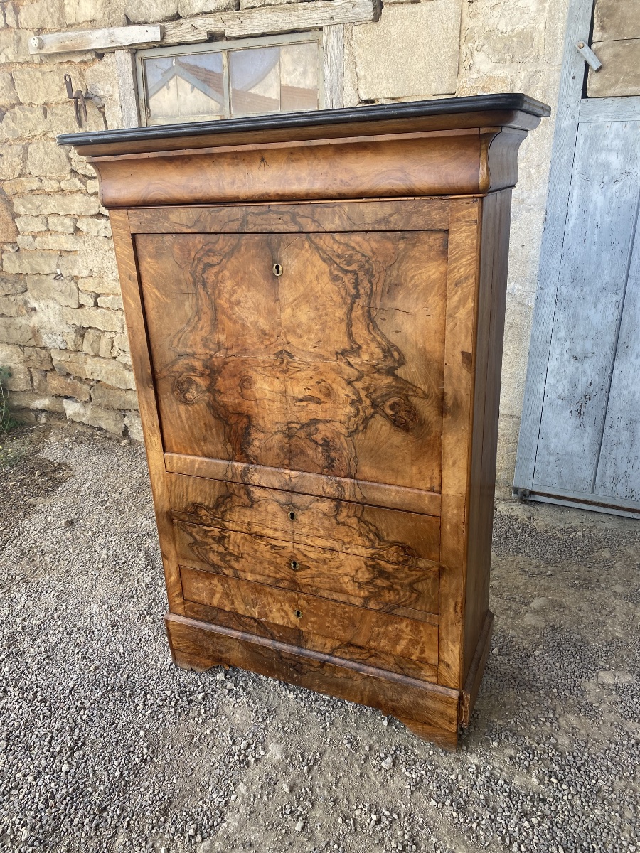 Louis Philippe-style Secretary Desk In Walnut -photo-4