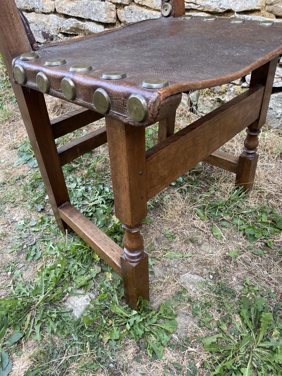 Paire de chaises Espagnole “Frailero” en noyer -photo-4