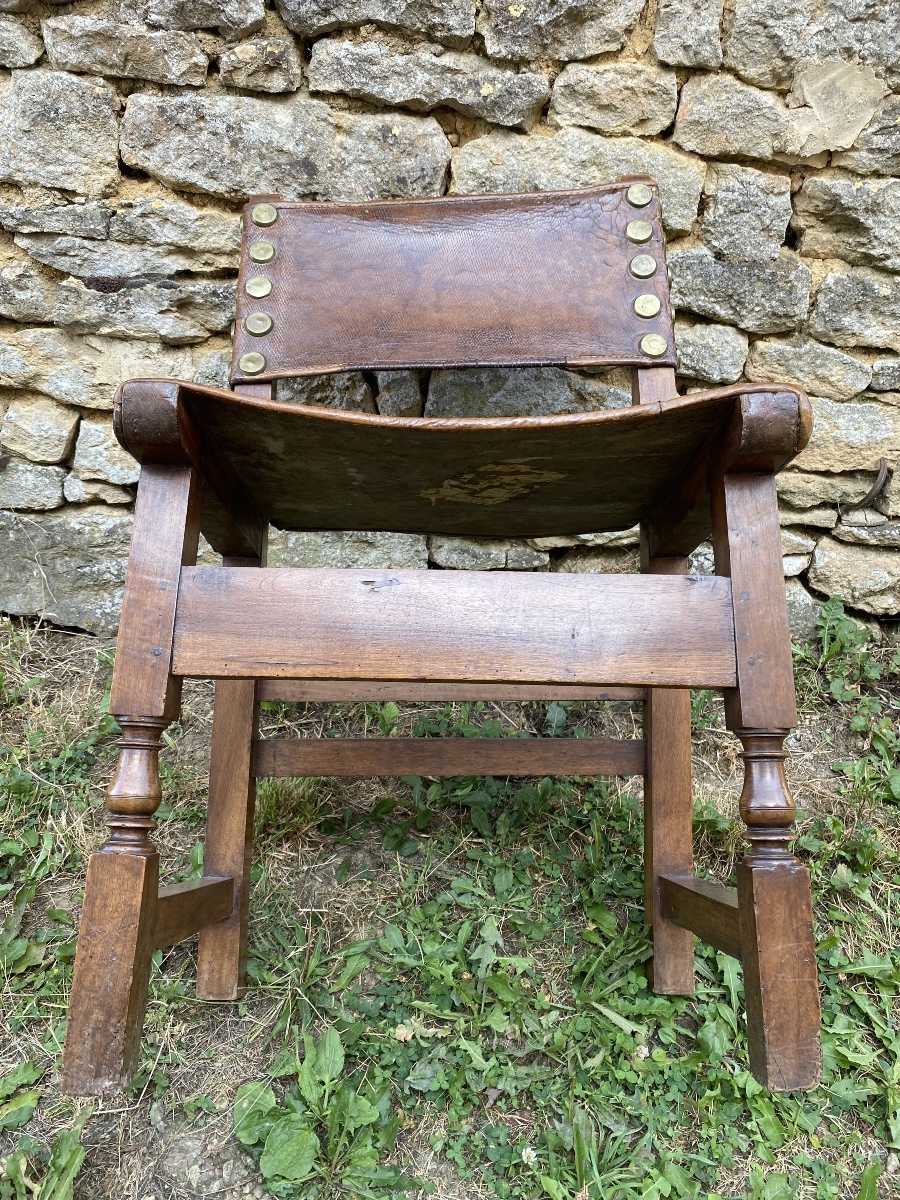 Paire de chaises Espagnole “Frailero” en noyer -photo-5