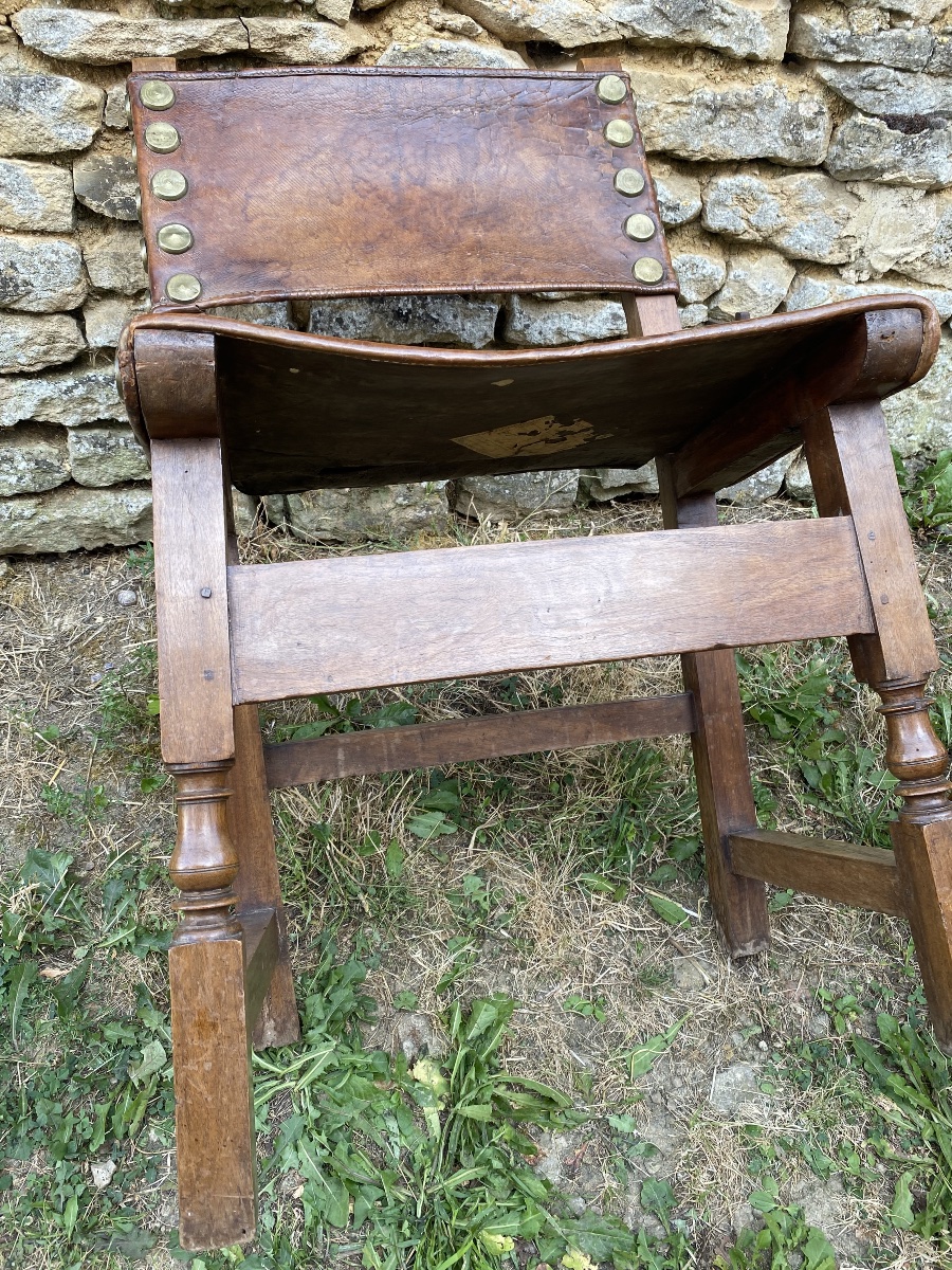 Paire de chaises Espagnole “Frailero” en noyer -photo-6