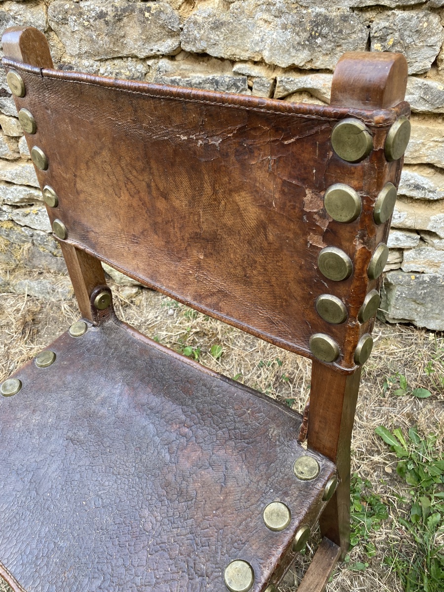 Paire de chaises Espagnole “Frailero” en noyer -photo-7