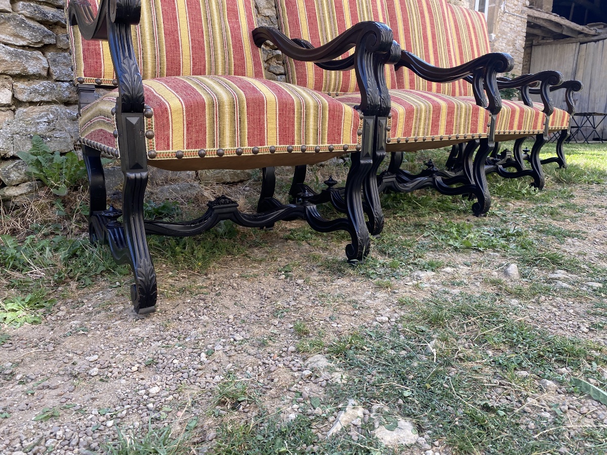 Suite de quatre fauteuils Louis XIII -photo-3