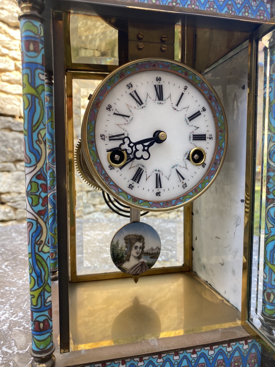Cloisonné-enameled Clock 