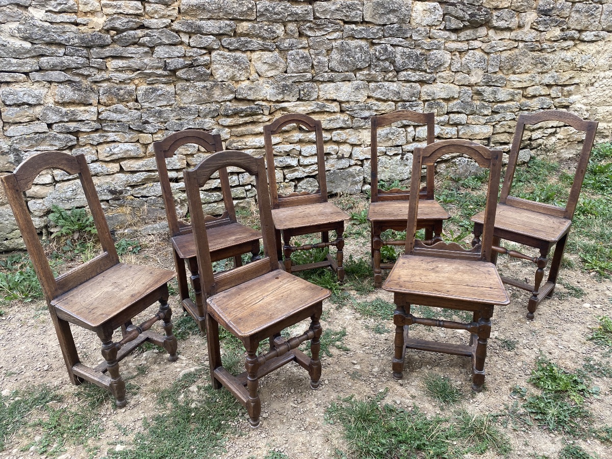 7 Lorraine Chairs Made Of Oak -photo-3