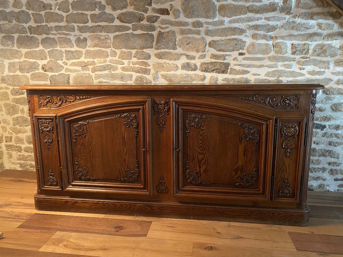 Important buffet de chasse en chêne -photo-2