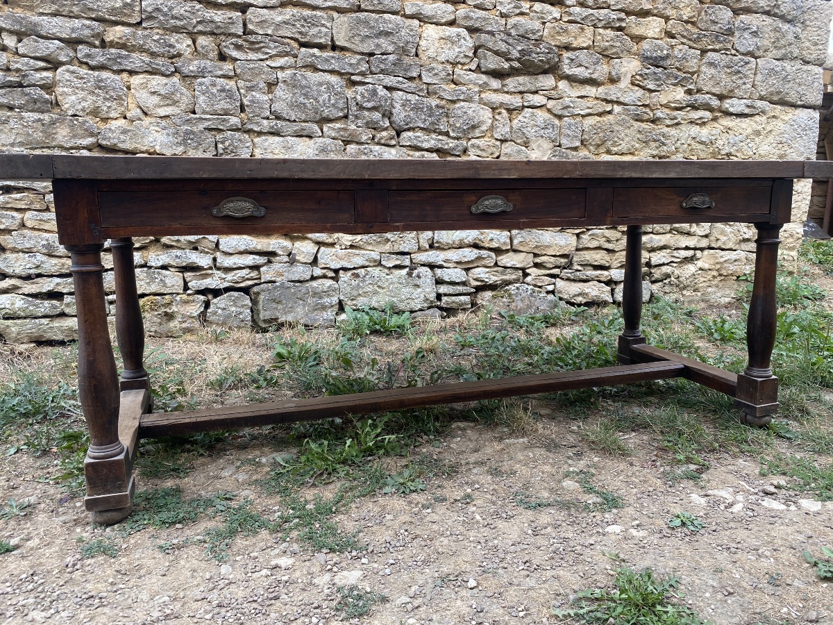 Table de ferme en noyer -photo-2