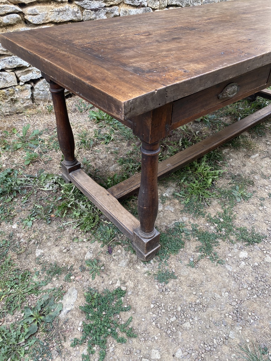 Table de ferme en noyer -photo-1