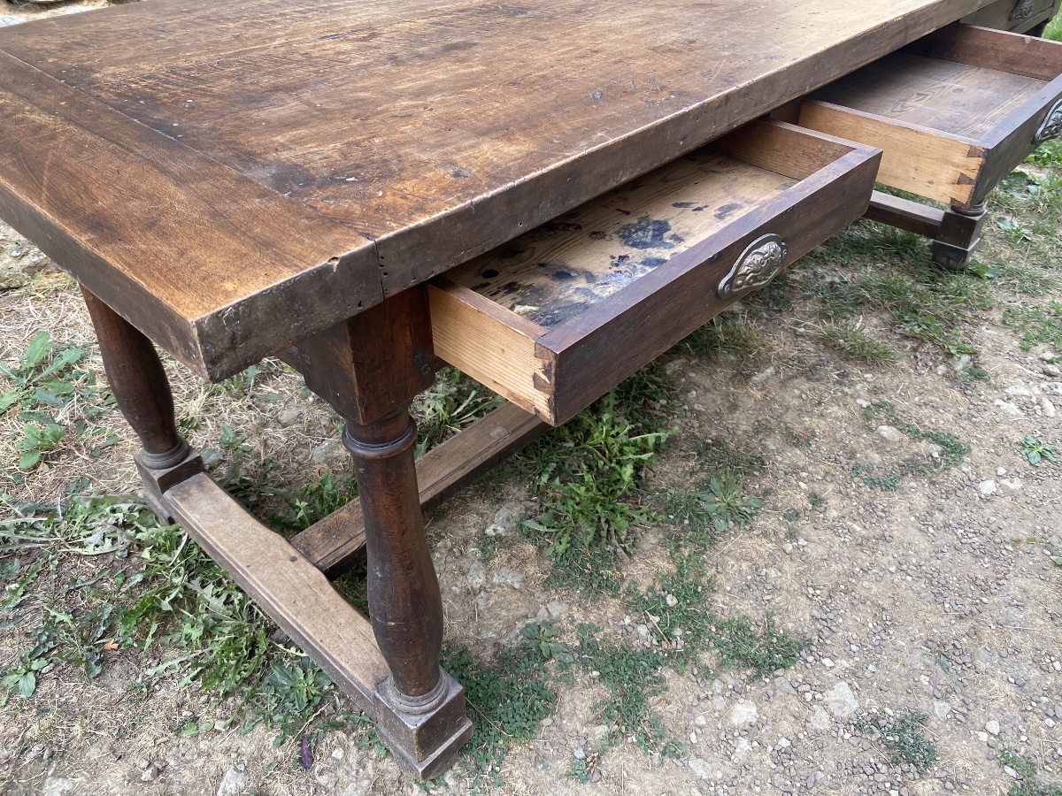Table de ferme en noyer -photo-3
