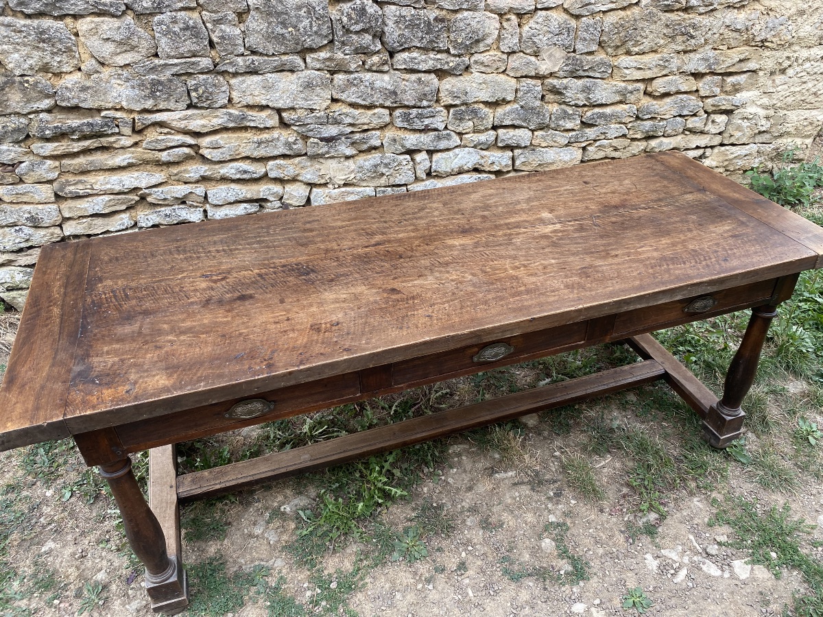 Table de ferme en noyer -photo-4