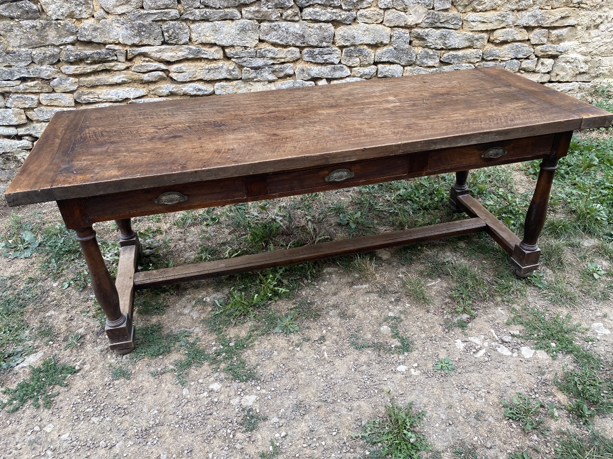 Table de ferme en noyer -photo-7