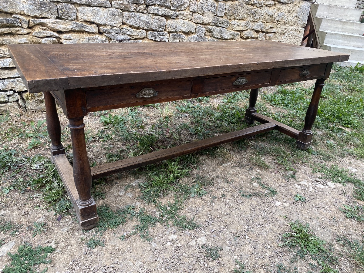 Table de ferme en noyer 
