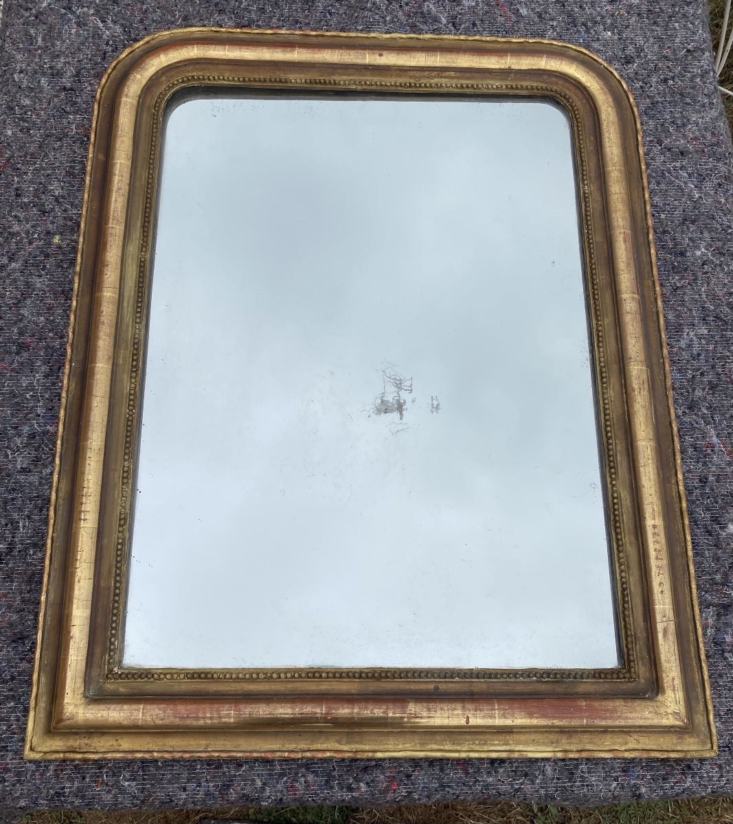 Antique Louis-philippe Mirror Gilded With Gold Leaf -photo-5