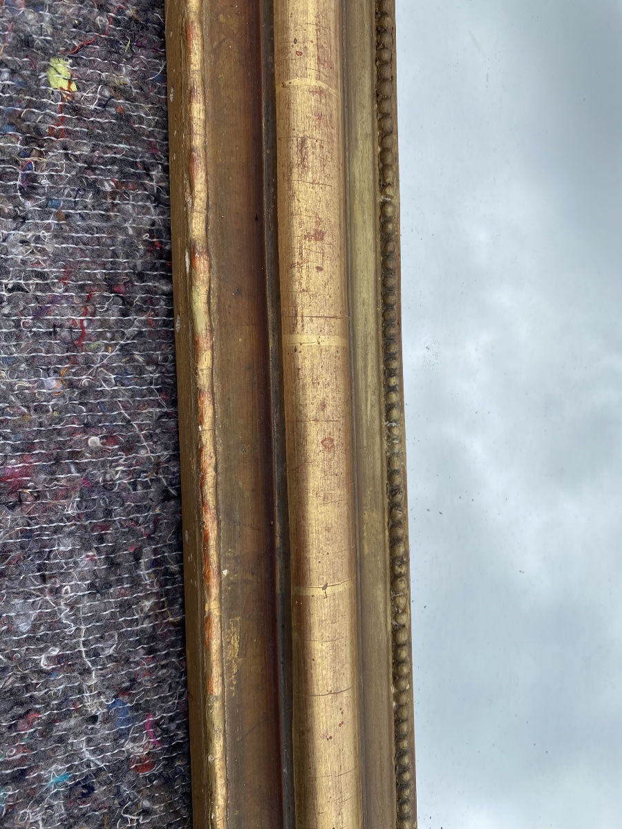 Antique Louis-philippe Mirror Gilded With Gold Leaf -photo-8