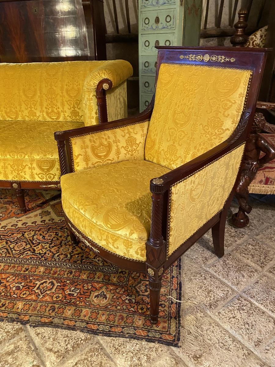 Pair Of Mahogany Armchairs -photo-4