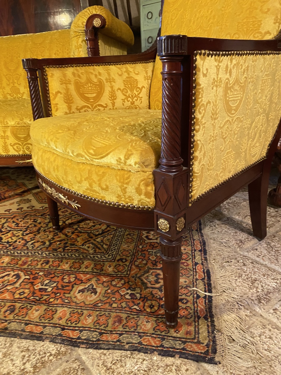Pair Of Mahogany Armchairs -photo-1