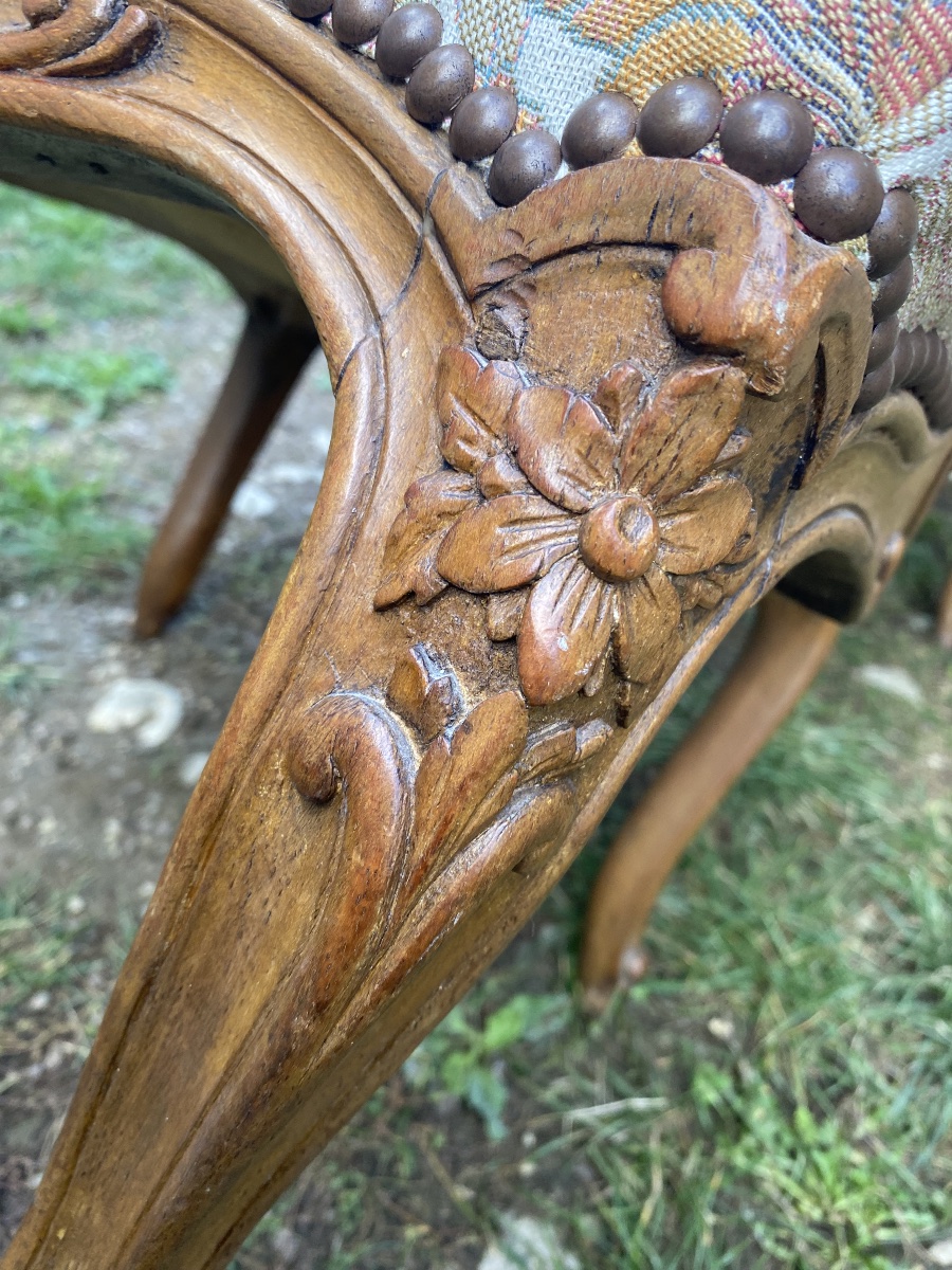 Set Of 4 Louis XV-style Armchairs-photo-4