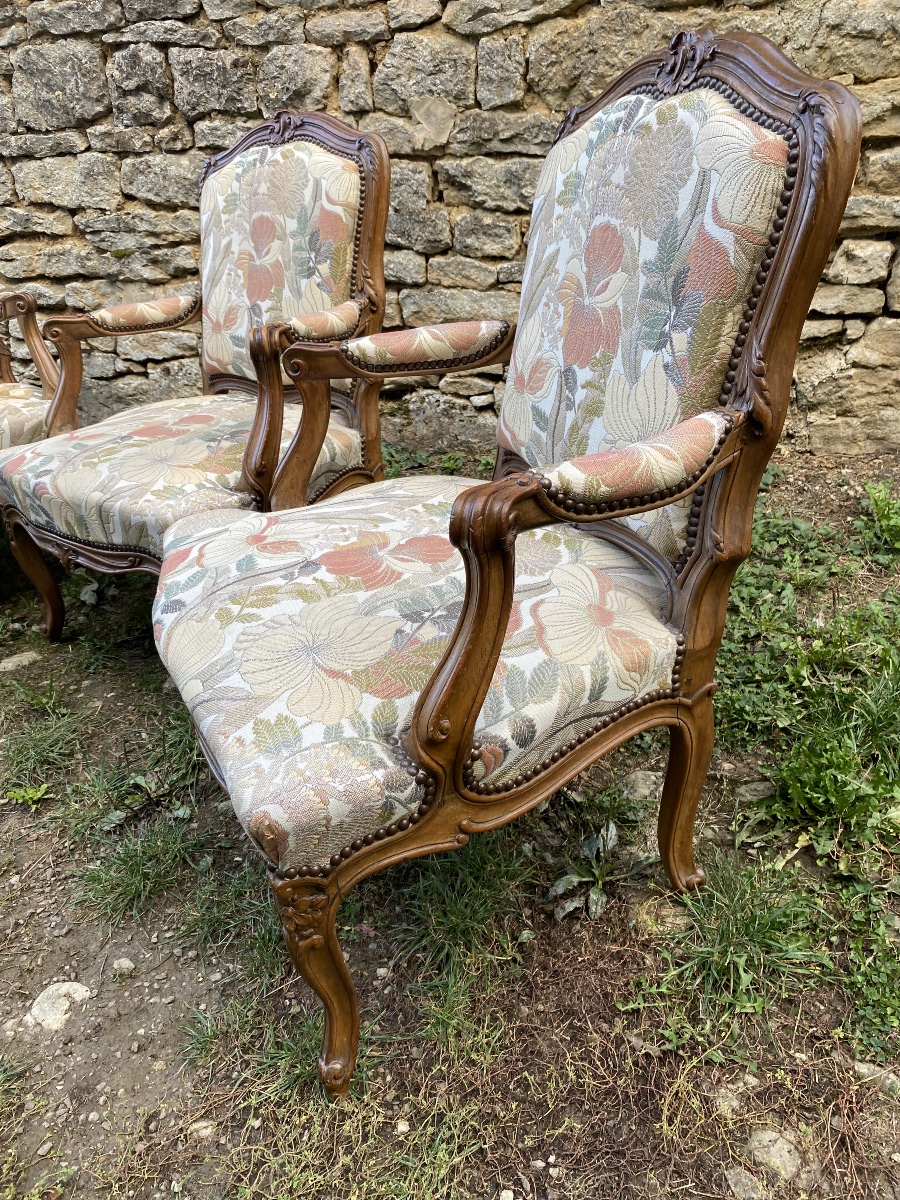 Set Of 4 Louis XV-style Armchairs
