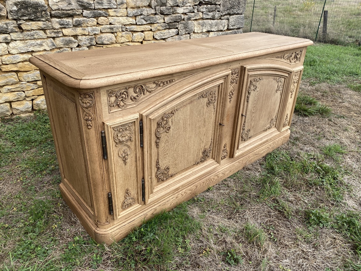 Grand buffet de chasse en chêne brut -photo-3