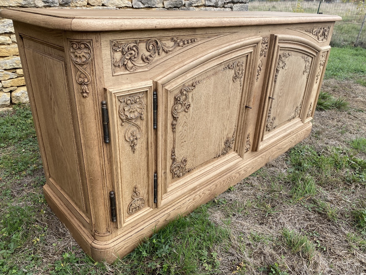 Grand buffet de chasse en chêne brut -photo-1