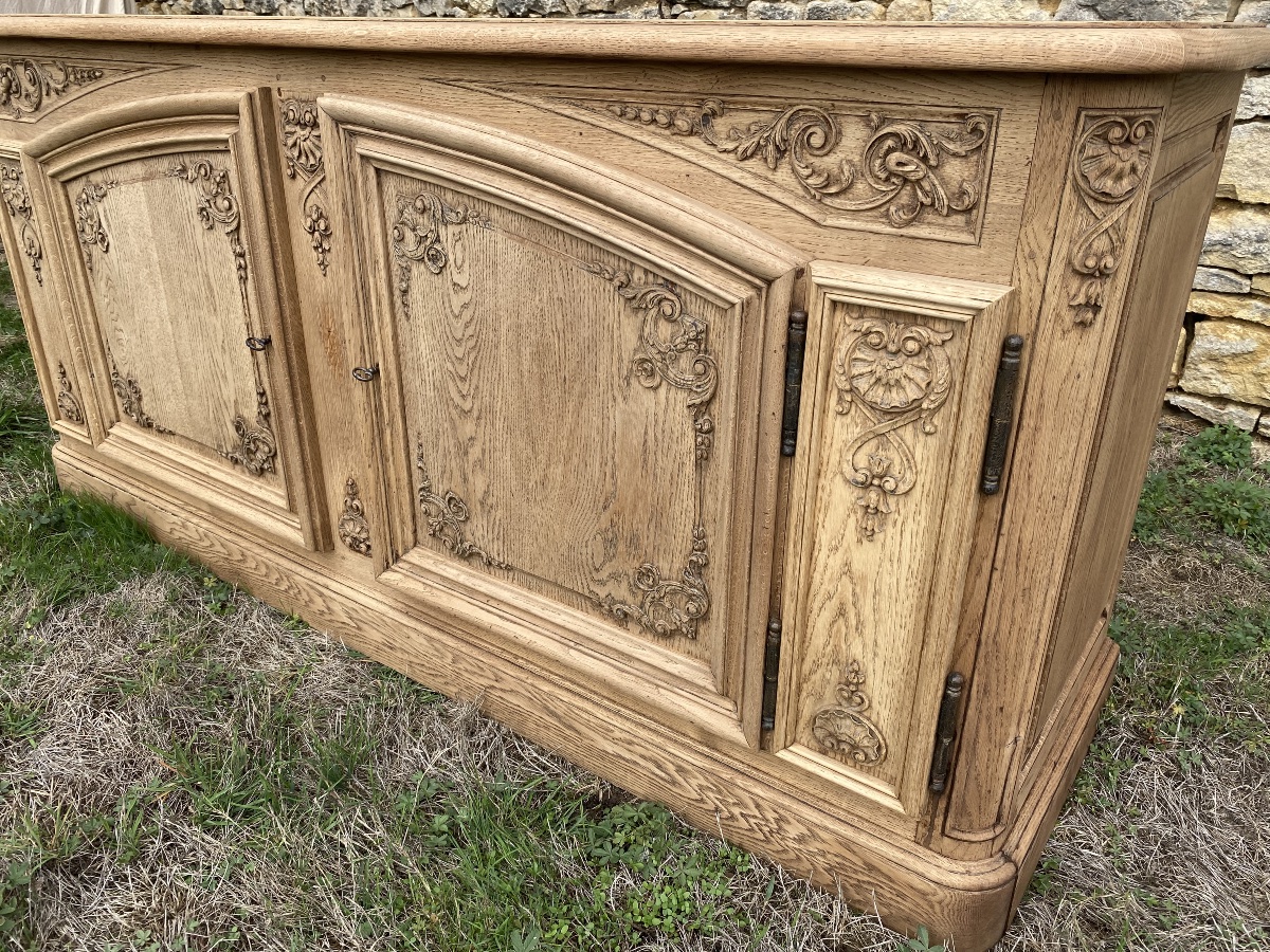 Grand buffet de chasse en chêne brut -photo-2