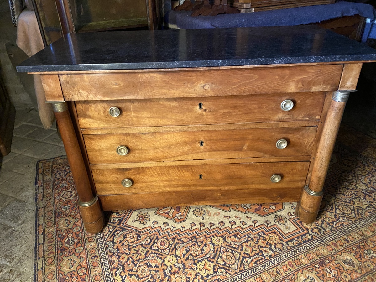 Commode Empire en noyer massif -photo-3
