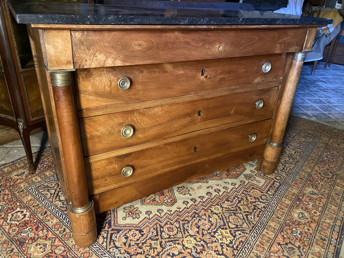 Commode Empire en noyer massif -photo-4