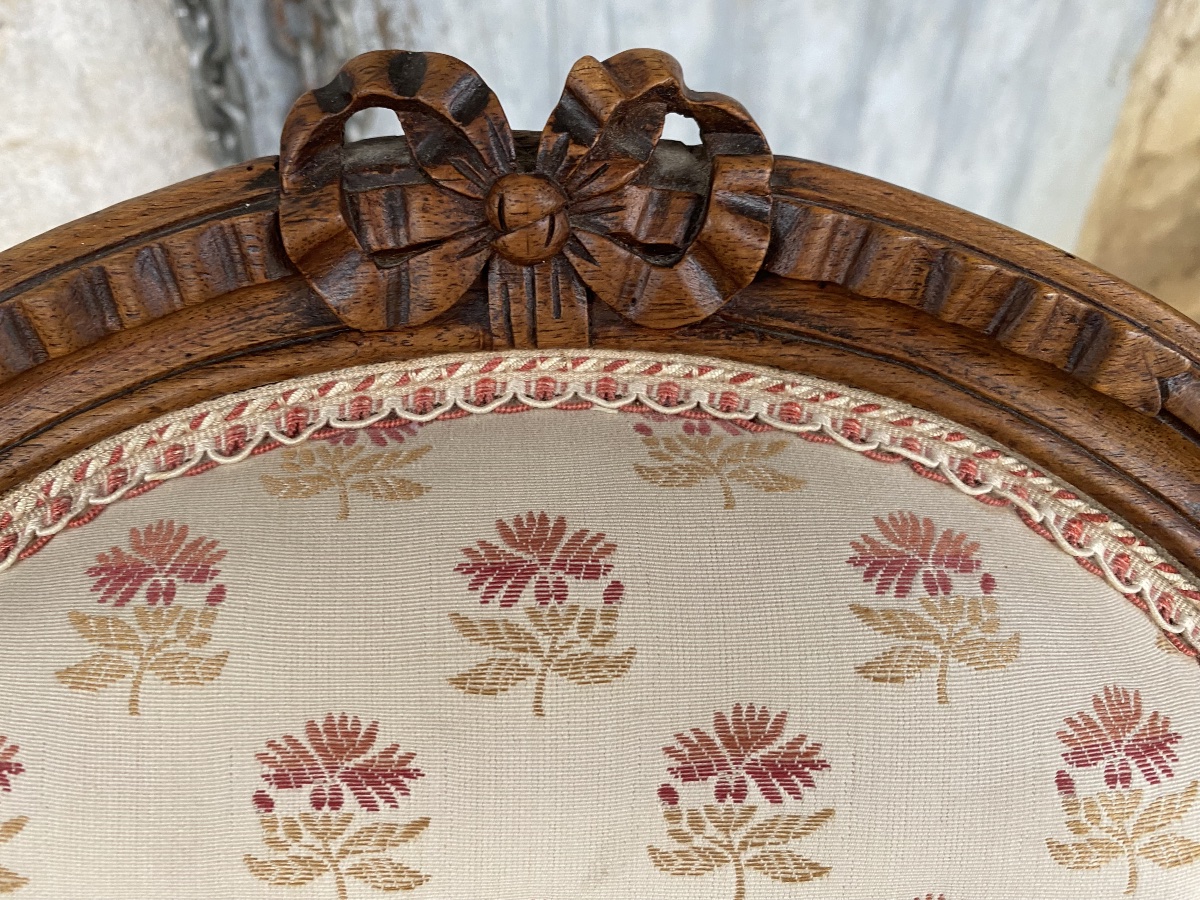 Pair Of Louis XVI Armchairs In Walnut -photo-4