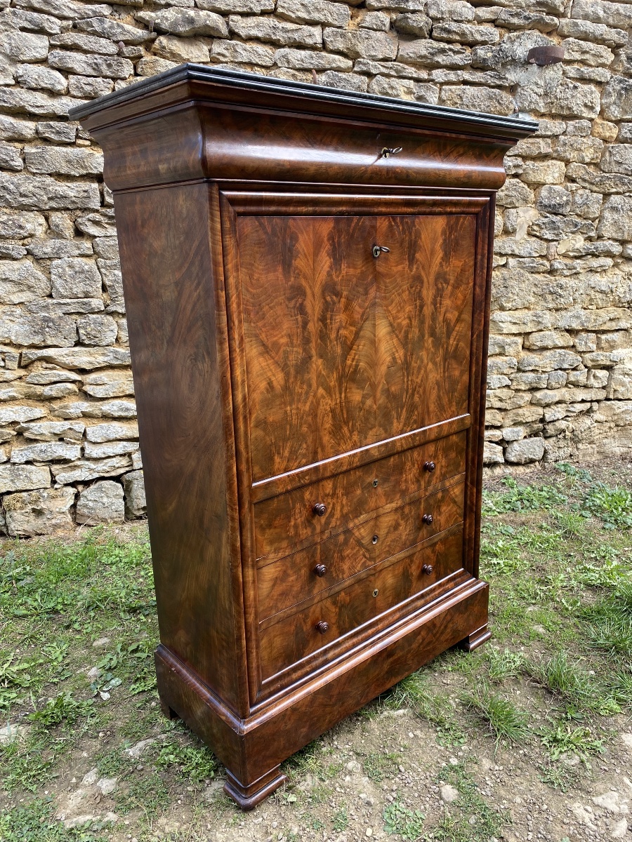 Secrétaire Louis Philippe en acajou -photo-2